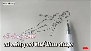 cách vẽ dáng người dễ nhất nhưng chưa ai biết | vẽ xấu nhất tóp tóp - Srinpaingting #art #drawing