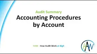 7.3 Audit Summary - Accounting Procedures by Account * Preview