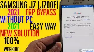 Samsung j7 FRP Bypass | Samsung J7 Google Account Verification Bypass | J700F FRP Bypass Without PC