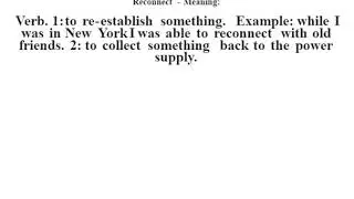 Reconnect definition | Reconnect meaning