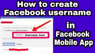 how to create username for facebook profile in fb mobile app