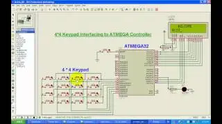 4*4 Matrix type Keyboard Interfacing to Microcontroller ATMEGA32