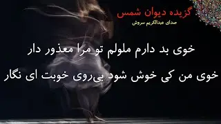 مولوی - شمس -خوی بد دارم ملولم تو مرا معذور دار خوی من کی خوش شود بی‌روی خوبت ای نگار-عبدالکریم سروش