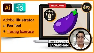 Adobe Illustrator Class 13 - How to use PEN TOOL🖋️ & Create a Vector Eggplant🍆|| In Hindi/Urdu