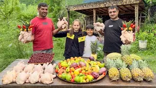 Fruit and Veggies in a Tandoor: Chicken Pineapple Flower