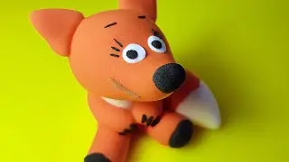 Лисичка из пластилина. Мимимишки из пластилина. Plasticine fox DIY clay craft.