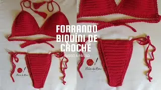 Forrando calcinha de Crochê - passo a passo