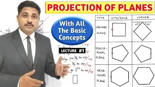 PROJECTION OF PLANES IN HINDI WITH ALL BASIC CONCEPTS (LECTURE-1) 