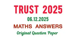 TRUST Exam 2025 maths answer key| Trust 2025 original question paper @Vidhuramaths 