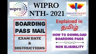 WIPRO NTH 2021 BOARDING PASS MAIL | WIPRO EXAM DATE | BOARDING PASS DOWNLOAD | NON ELIGIBILITY MAIL