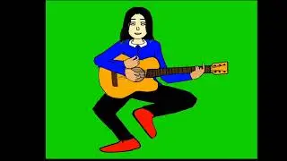 animasi green screen, play guitar.