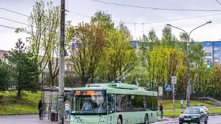 Минск.Поездка в троллейбусе МАЗ-203Т70,борт.№4280,марш.77 (16.05.2021)