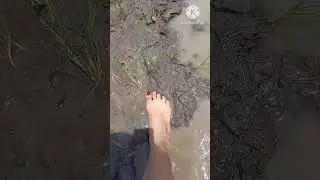 Barefoot on mud 