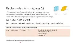 Surface Area of Rectangular and Right Prisms