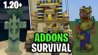 Top 10 MEJORES ADDONS SURVIVAL para MINECRAFT 1.20 - 1.20.81 (BEDROCK & PE) 🏆