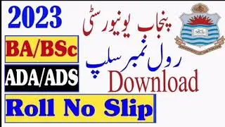 pu roll no slip download 2023 | ada, ba, bsc roll no slip | punjab university roll number slip 2023