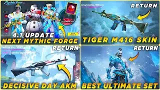 🔴 NEXT MYTHIC FORGE BGMI | TIGER M416 RETURN CONFIRM | DECISIVE DAY AKM RETURN | RETURN ULTIMATE SET