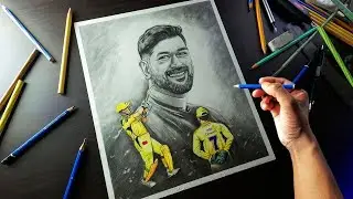 How to Draw Mahendra Singh Dhoni | Realistic Tutorial