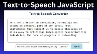 Create Text-to-Speech App in HTML/CSS/JS | Using the Web Speech API in JavaScript
