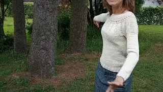 Хлопковый джемпер с круглой кокеткой от Дропс дизайн. МК 1. Все размеры 