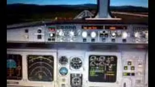 a321 landing in flight simulator(cockpit)