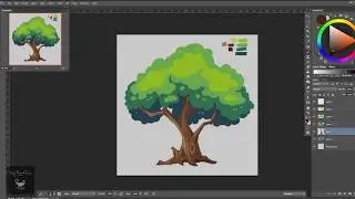 Vẽ cây - How to draw a tree foliage by Photoshop [ Digital Painting Basic ]