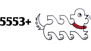 How to draw Dog 🐕 From 5553 Number
