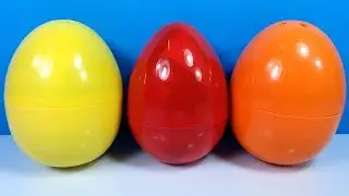 3 surprise eggs with toys