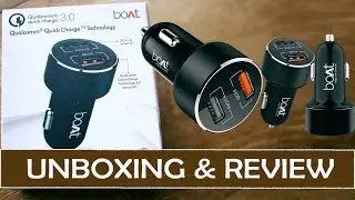 BoAt 3 Amp Qualcomm 3.0 Turbo Car Charger  (Black, With USB Cable) | Mobile fast/Quick charging