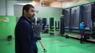 Тренировка по боксу. Отработка ударов