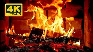 🔥 FIREPLACE Ultra HD 4K. Cozy Fireplace Background