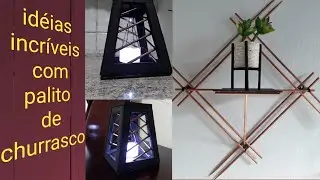2 idéias INCRÍVEIS com palito de churrasco diy artesanato