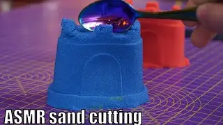 ASMR kinetic sand cutting, squashing and moving