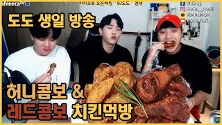 2021 도도생일 도도 준우 승현 치킨먹방 교촌 허니콤보 레드콤보 치킨먹방Eatingshow Chicken Mukbang