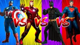 SUPERHERO COLOR DANCE CHALLENGE Captain America vs Iron Man vs Batman vs Superman