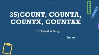 35) COUNT, COUNTA, COUNTX, COUNTAX in DAX | Explained in Telugu | Power BI Telugu Tutorials