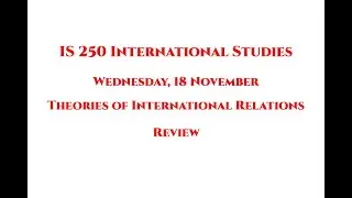 IS 250 Wednesday 18 November