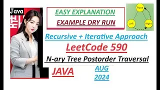 N-ary Tree Postorder Traversal | Leetcode 590 | Recursive & Iterative | Java Code | Developer Coder