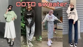 OOTD hijab sweater remaja kekinian || SWEATER