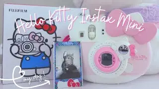hello kitty fujifilm instax mini camera and accessories unboxing | with my dog! 🐶✨| Barbie Jasha