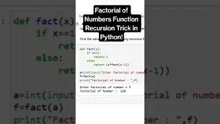 Factorial Numbers with Recursion in Python! 