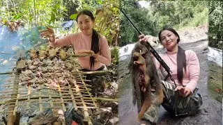 girl hunting in laos