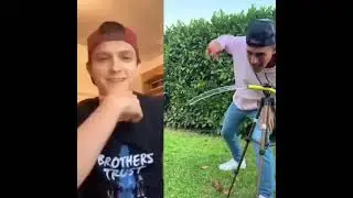Tom Holland reacts to Use scissors to cut water.✂️ #shorts