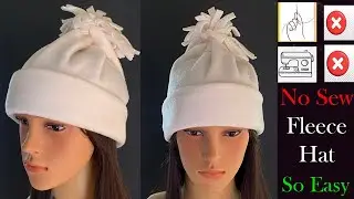 💖 So Easy Diy No Sew Fleece Hat | How to Make a Fleece Hat | ऊनी टोपी | Chapéu de lã | Gorro de lana
