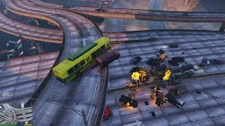 3 Minutes Of GTA 5 NPCs DRIVING OFF An Overpass and EXPLODING