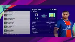 PES 2021 PSG PLAYERS OVERALL RATINGS / LEVELS /  Paris Saint Germain / PES 2020 - PES 2021