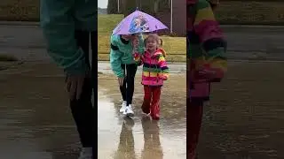 She has waited for her sisters bus every day since she could walk here’s our rainy day clips #fyp