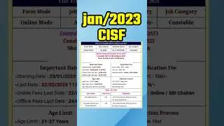 CISF driver vacancy 2022 || 