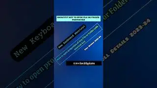 Shortcut key to open file or folder properties | How to open propertie of Any File or Folder 