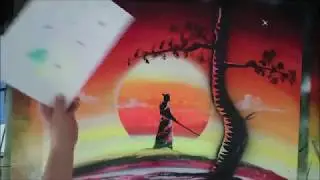 SAMURAI in spray paint art tutorial